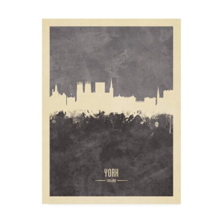 Trademark Fine Art Michael Tompsett 'York England Skyline Gray' Canvas Art, 18x24 MT02725-C1824GG